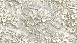 Opulent Baroque Floral Wallpaper Design for Elegant Interiors