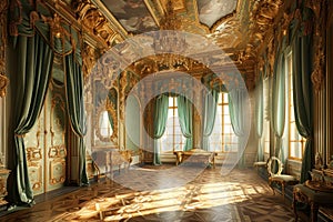 Opulent Baroque interior. Generate Ai