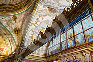 opulent ceiling of Imperial Council Chamber Topkapi Palace Istanbul Turkey