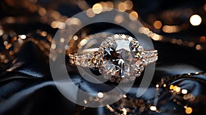 Opulent Diamond Jewelry on Velvet Cushion: Sunsets Golden Glow