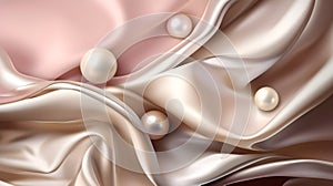 Opulent elegance, silk and foil pearl background