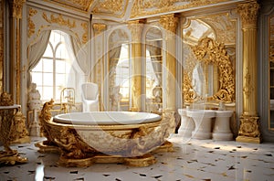 Opulent Gold bath. Generate Ai