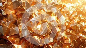 Opulent Gold Polygon Art: Contemporary Glamour for Luxurious Wallpaper