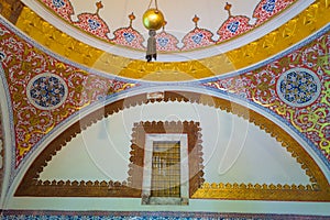 Opulent interior of Imperial Council Chamber Topkapi Palace Istanbul Turkey