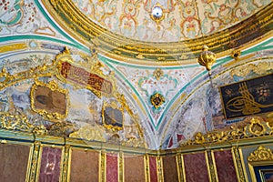 Opulent interior of Imperial Council Chamber Topkapi Palace Istanbul Turkey