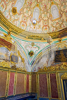 Opulent interior of Imperial Council Chamber Topkapi Palace Istanbul Turkey