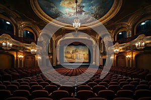 Opulent Interior theater hall. Generate Ai