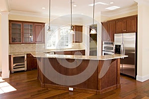 Opulent kitchen in dark wood