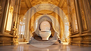 Opulent Lavatory: Lavish Bathroom Interior in a Luxurious Mansion