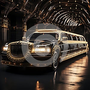 Opulent Limousine against Breathtaking Backdrop