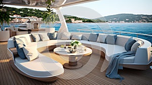 opulent luxury boat interior photo