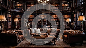 opulent mansion library