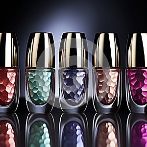 Opulent Opalescence: Shimmering Nail Polish Bottles photo