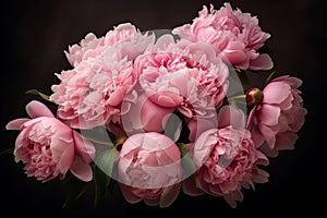 Opulent Pink peonies. Generate Ai