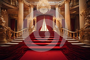 Opulent Red carpet stage. Generate Ai