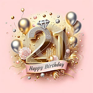 Opulent 21st Birthday Bash with Golden Elegance photo