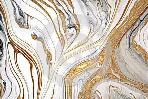 Opulent Whiteness: AI Generated Abstract Texture Photography Showcasing White Gold Intricate Pattern on Artificial Marble