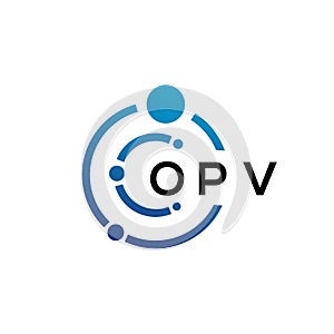 OPV letter technology logo design on white background. OPV creative initials letter IT logo concept. OPV letter design