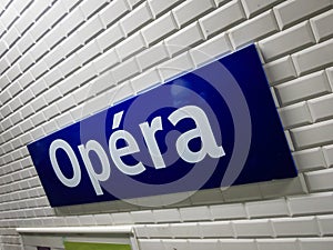 OpÃÂ©ra metro sign Paris photo