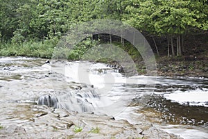 Oquecoc Falls in Michigan's Lower Peninsula in summer