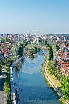 Oradea - Crisul River near the Union Square in Oradea, Romania photo