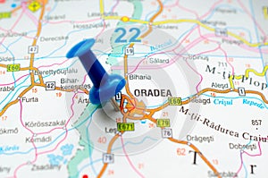 Oradea on map photo