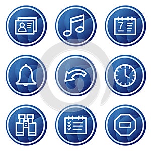 Oraganizer web icons, blue circle buttons series