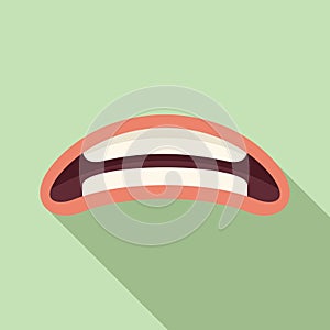 Oral articulation icon flat vector. Infancy speech cognitive