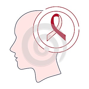 Oral cancer awareness ribbon icon