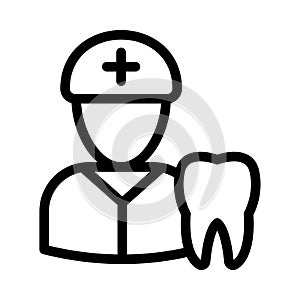 Oral vector thin line icon