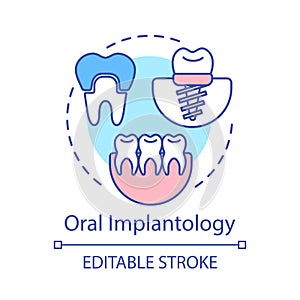 Oral implantology concept icon photo