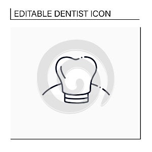 Oral implantology line icon