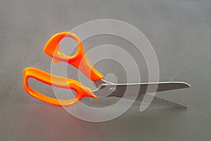 orance holder of scissors photo