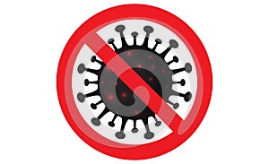 Red and Black Coronavirus Stop Sign.