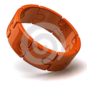 Orange 3d puzzle ring