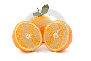 Orange with two halves