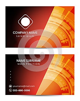 orange Abstract background business card template