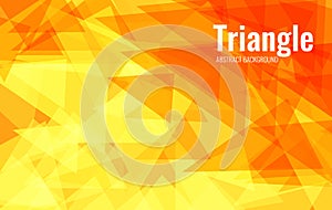 Orange Abstract background of chaotically moving triangles. The gradient from light yellow to red.