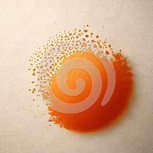 Orange abstract circle particles wave background