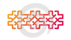 Orange Abstract Geometric Chain Pattern, vector design Generative AI