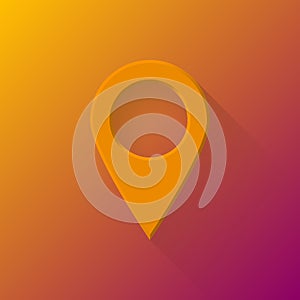 Orange Abstract Map Pointer Button