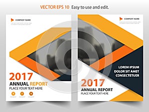 Orange abstract triangle annual report Brochure design template vector. Business Flyers infographic magazine poster.Abstract