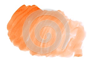 Orange abstract watercolor art hand paint on white background