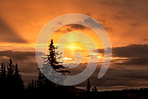 Orange Alaskan sunset