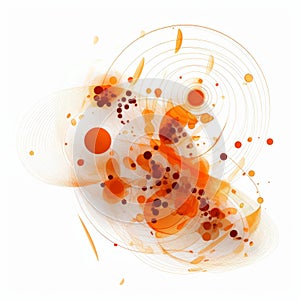 Orange Algorithmic Art On White Background