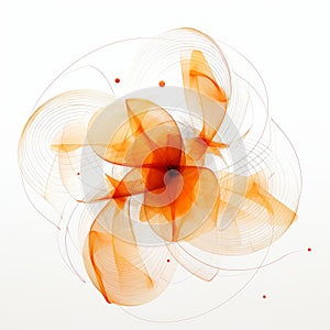 Orange Algorithmic Art On White Background