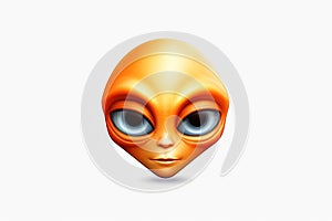 Orange alien face emoji icon isolated, illustration generative ai