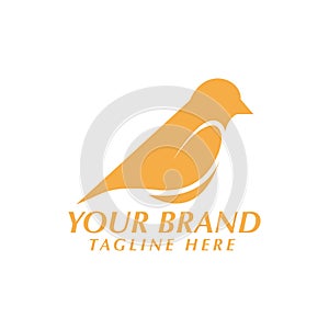 Orange animal luxurious romantic bird logo template