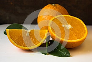 Orange and anise star, half of orange, orange lobule