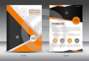 Orange Annual report template,cover template,brochure fl yer,inf